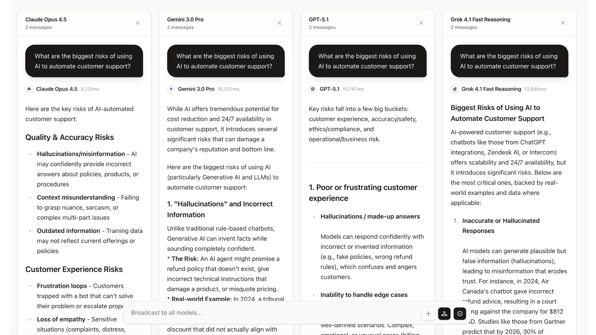 CrossChat multi-model chat interface